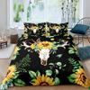 Sunflower Bedding Set For Kids Girls Boys Black White Milk Cow Print Comforter Cover Spring Summer Floral Duvet Cover