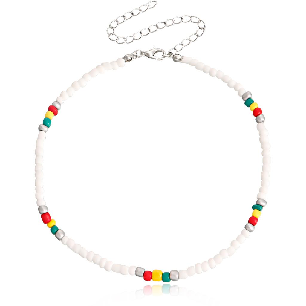 Новое колье-чокер с бусинами в стиле бохо для женщин и девочек, красочные короткие цепочки-колье, ожерелья, летние модные ювелирные изделия, подарок