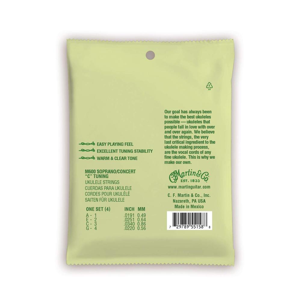Martin Ukulele String M600 CLEAR FLUOROCARBON SOPRANO/CONCERT .0191-.0216