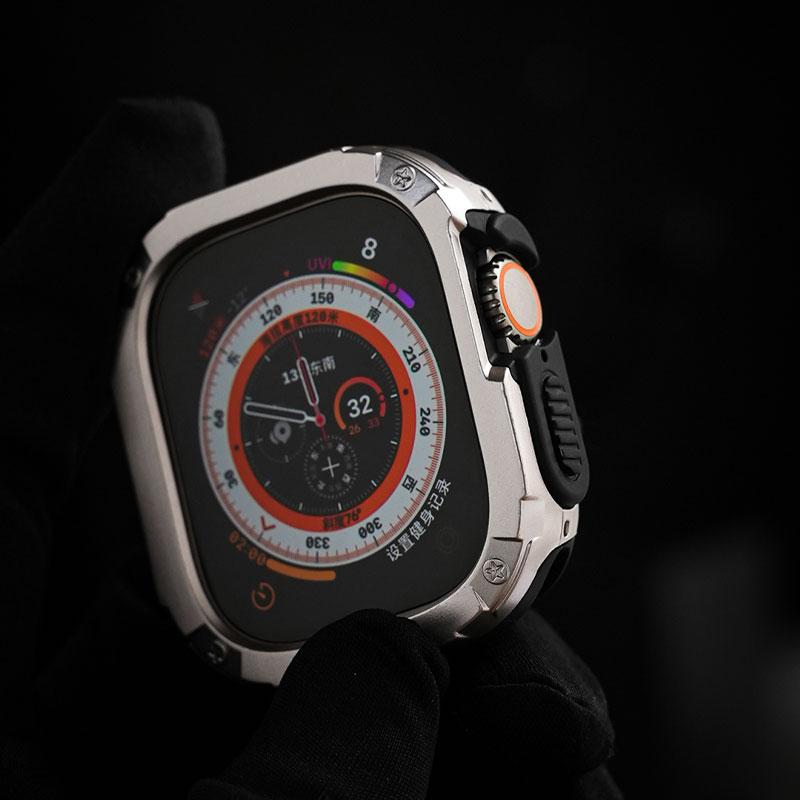 Чехол 2 в 1 для Apple Watch Series 8/7/SE/6/5/4 Ultra, 41 мм, 45 мм, 40 мм, 44 мм, 49 мм, противоударный защитный бампер из ТПУ + ПК для iwatch