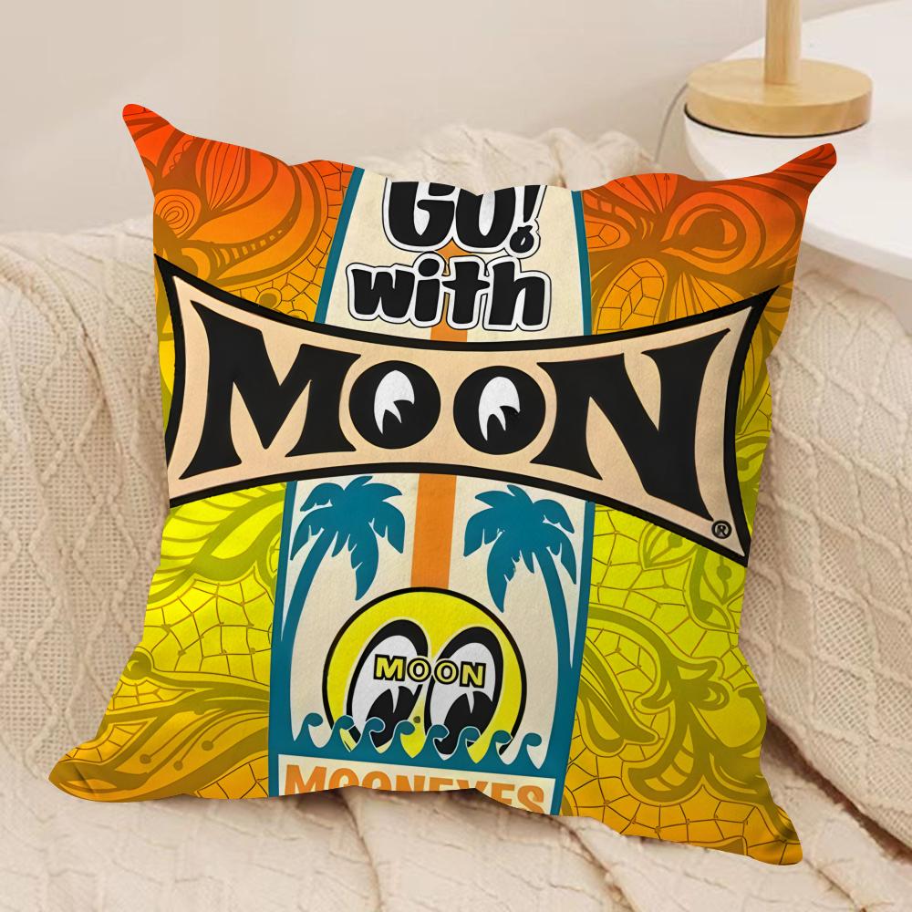 MMooneyes Luxury Logo Cushion Cover Silky Short Plush Invisible Zipper Dustproof Sofa Pillow Case For Home Decor