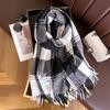Korean Plaid Knitted Cahmere Scarf Women Shawls And Wraps Female Pashmina Bufanda Lady Thick Warm Winter Blanket Stoles New