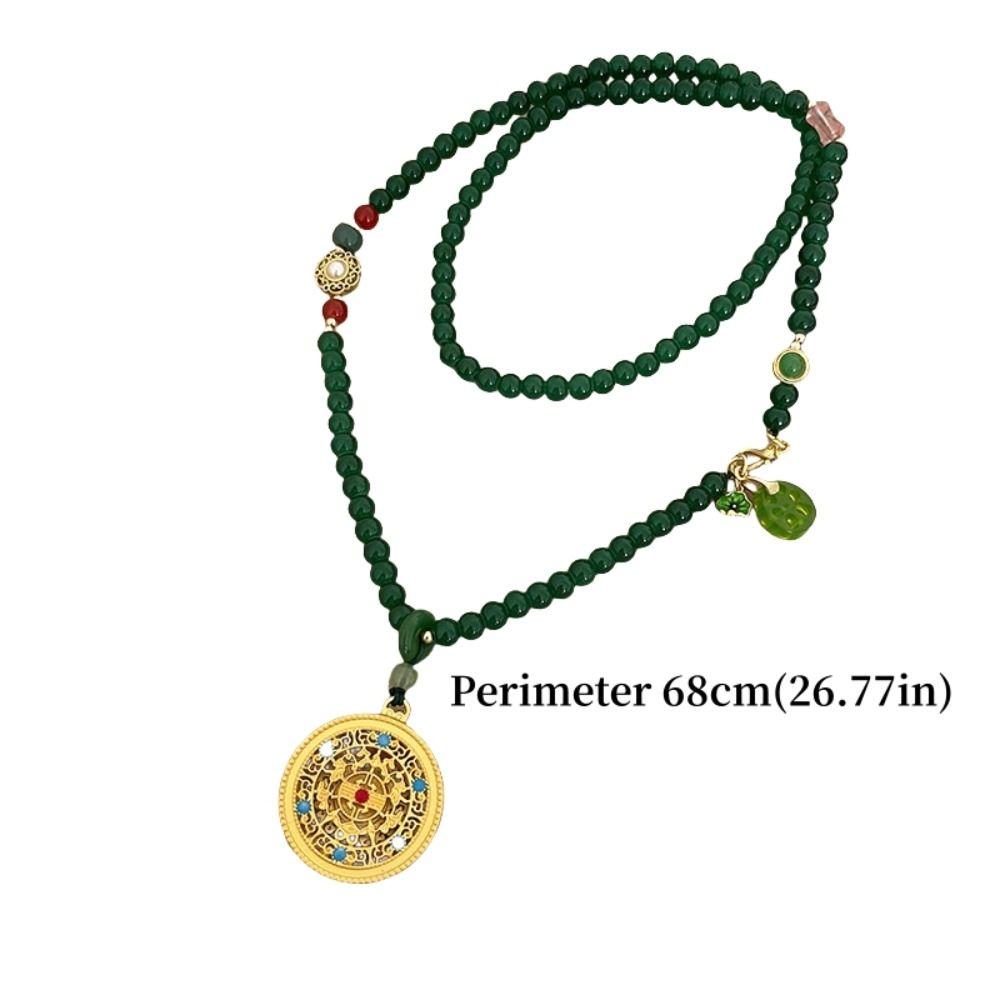 Zinc Zinc Alloy Pendant Pearl Beaded Necklaces Lucky Bag Vintage Sweater Chain  Cheongsam