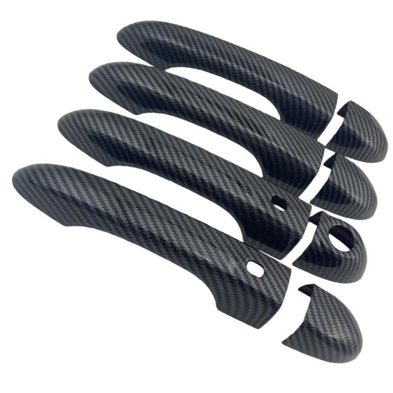 Car Decoration Door Handle Cover For Fiat 500X SUV 2016- Glossy Black Carbon Fiber Car Stickers Styling Upgrade