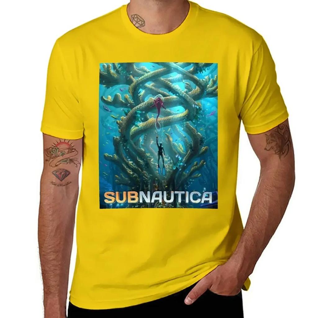 Subnautica Poster T-Shirt summer top plus sizes quick drying mens graphic t-shirts hip hop
