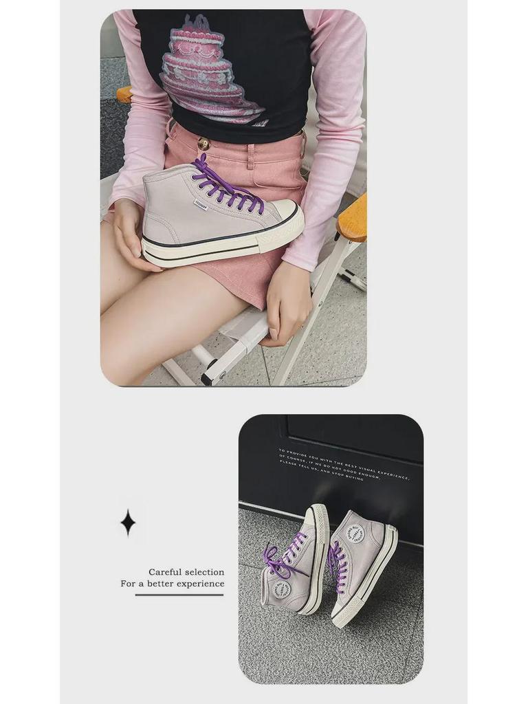 Летние женские высокие кеды Mango Head Canvas 2023 года, квадратный носок, толстая подошва, универсальные для студентов