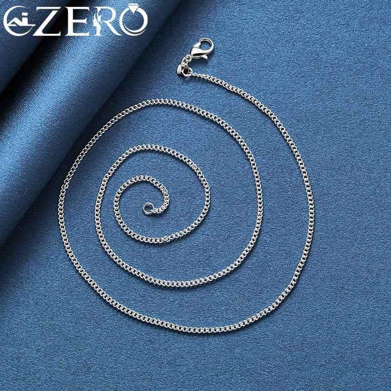 ALIZERO 40-70 см 925 пробы Стерлинговое Серебро 2 мм Боковая Цепь Ожерелье Для Женщин Мужчин Свадебная Вечеринка Мода Шарм Украшения Подарок