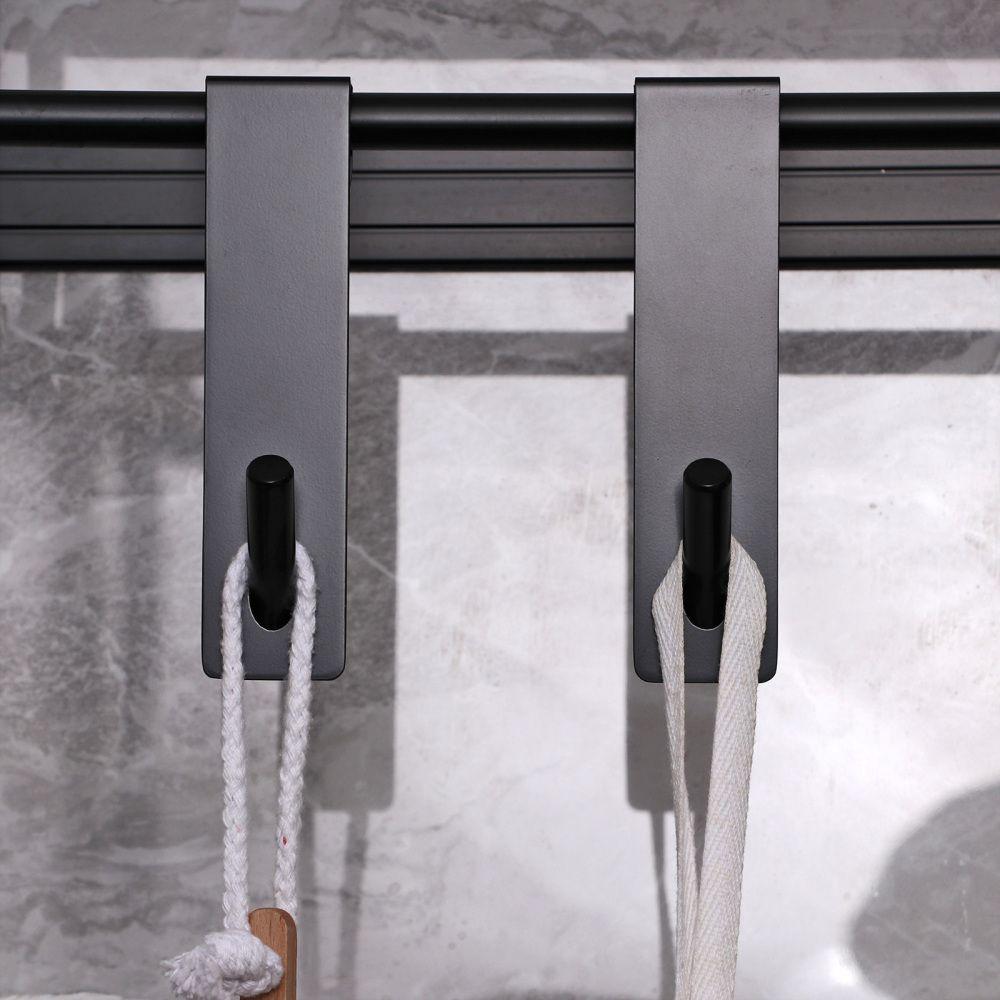 Multi-Purpose Door Hooks Free Punching Frameless Robe Hooks Towel Rack Storage Hanger Shower Hook