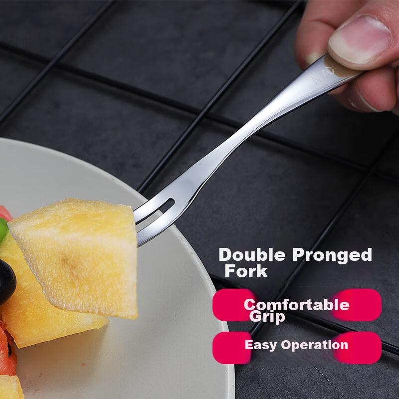 MAXCOOK 304 Stainless Steel Fruit Forks, Dessert Forks, Mooncake Forks, 5-Piece Set, MCGC795