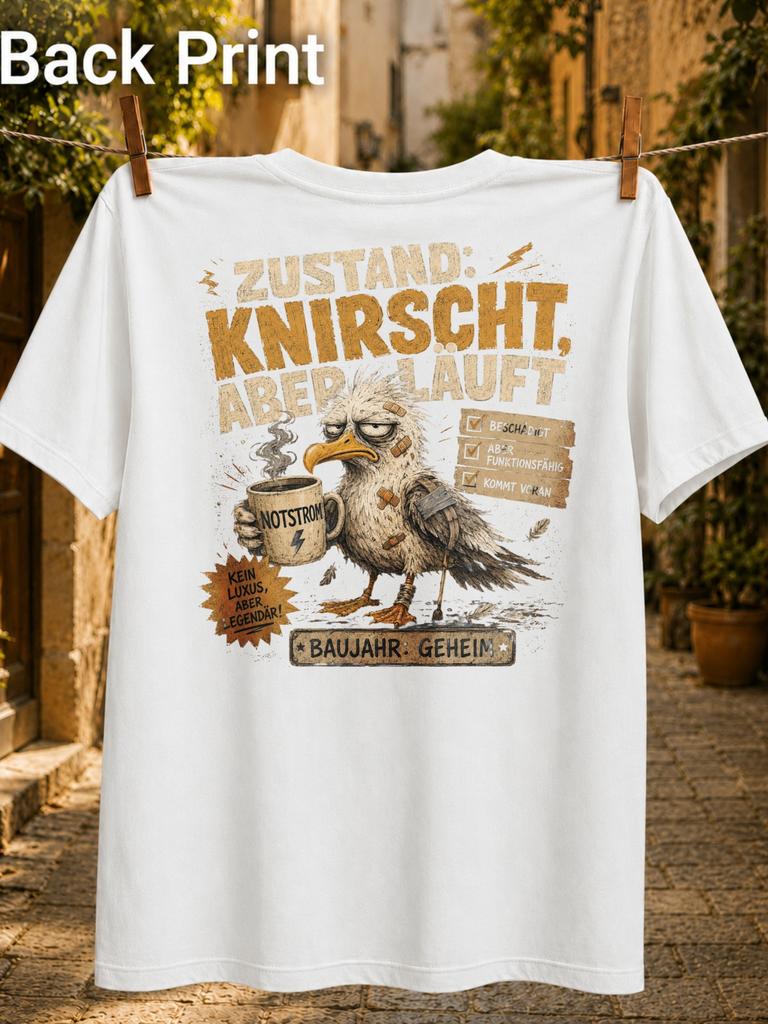 Notstrom Zustand Knirscht Aber Lauft Tired Eagle With Steaming Coffee Humorous Status Checklist And Unisex All Tshirt