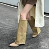 Fashion Autumn Winter Pointed Toe Women High Boots Street Style Banquet Party Dress Woman Pipe Long Boots Goth Botas Mujer