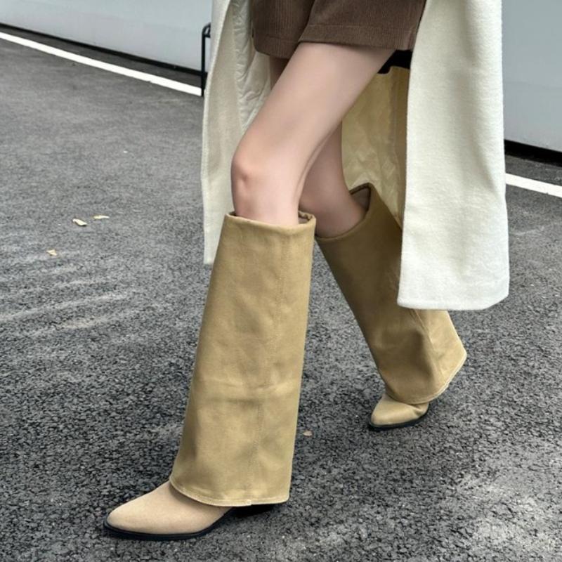 Fashion Autumn Winter Pointed Toe Women High Boots Street Style Banquet Party Dress Woman Pipe Long Boots Goth Botas Mujer