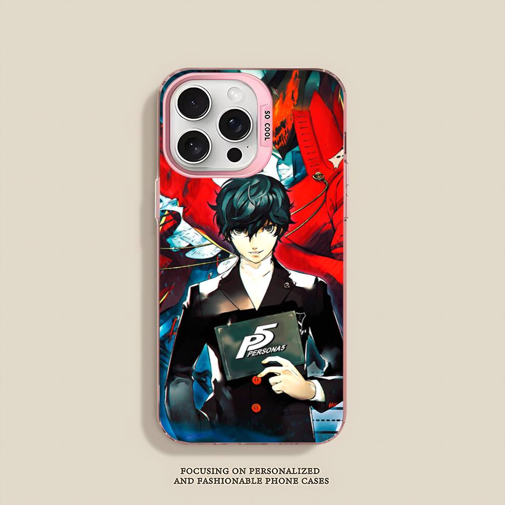 Аниме Чехол для телефона P-PersonaS-5 Для iPhone 17 16 15 14 11 12 13 Pro Max Pro Plus Цветной Серебристый Чехол