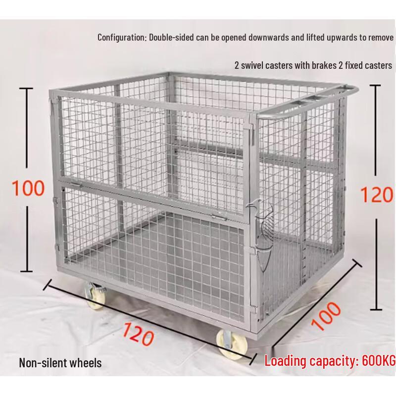 Great Skua Folding Warehouse Cart with Fence