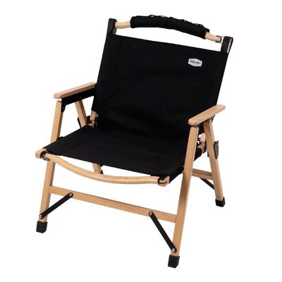 Складной стул Hilander Wood Frame Chair EX, деревянный стул для кемпинга и барбекю, кольцо, натуральный/черный
