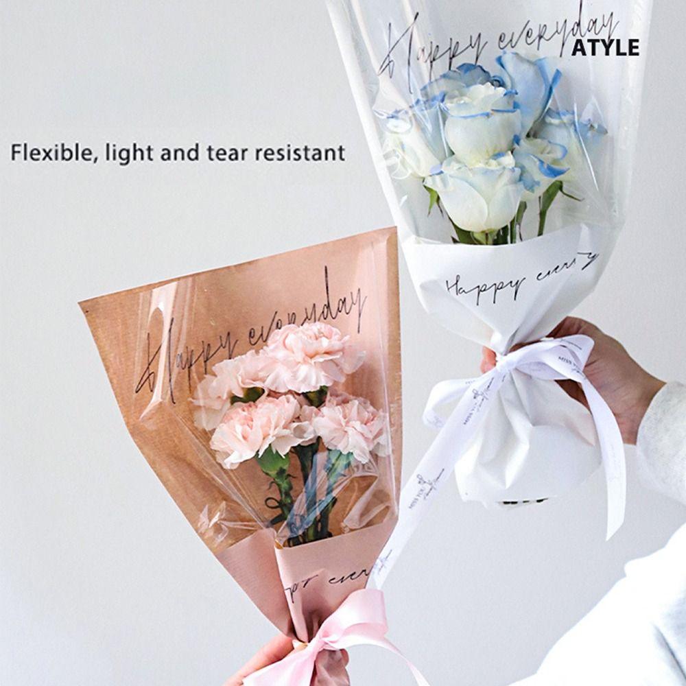 20/30PCS Single Rose Bouquet Packing Bag Wrapping Sleeve Flower Packaging Bag  Valentine's Day