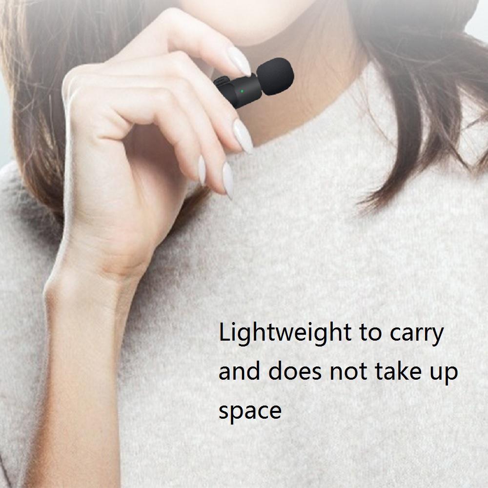 НОВЫЙ черный петличный микрофон, беспроводной мини-микрофон для записи аудио и видео для iPhone