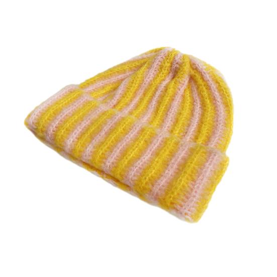 Зимняя вязаная шапка пэчворк цветная в полоску принт мягкая на ощупь дышащая без полей шапка для активного отдыха шапка-пуловер