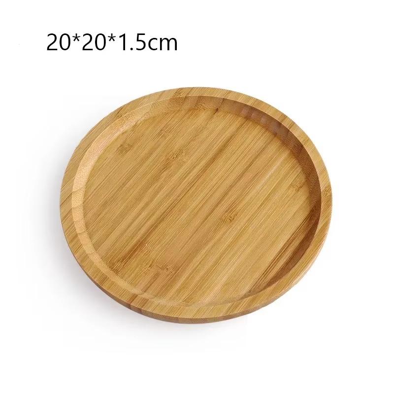 Бамбуковый поднос 1 шт. Сухофрукты Фруктовый десерт Суши тушеное мясо с овощами Контейнер для кофейного столика Закуски Круглый поднос с отсеком