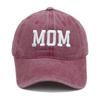 Винтажная стираная хлопковая бейсболка с вышивкой "MOM/DAD" Семейная регулируемая кепка для папы