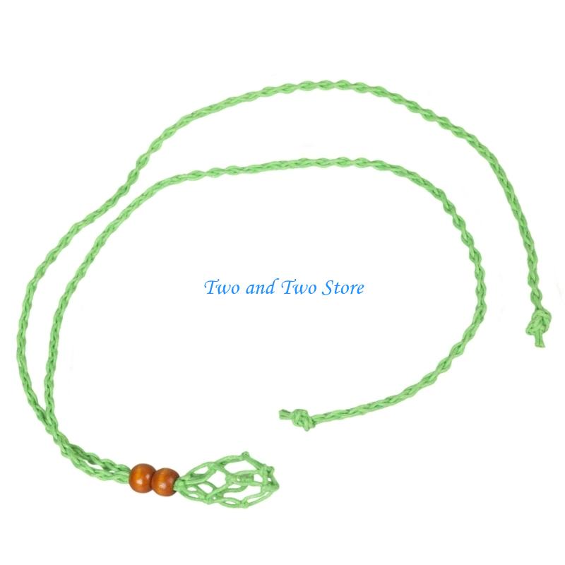 HX6F Empty Crystal Stone Holder Necklace Rope Cord Stone Necklace Jewelry DIY Gift