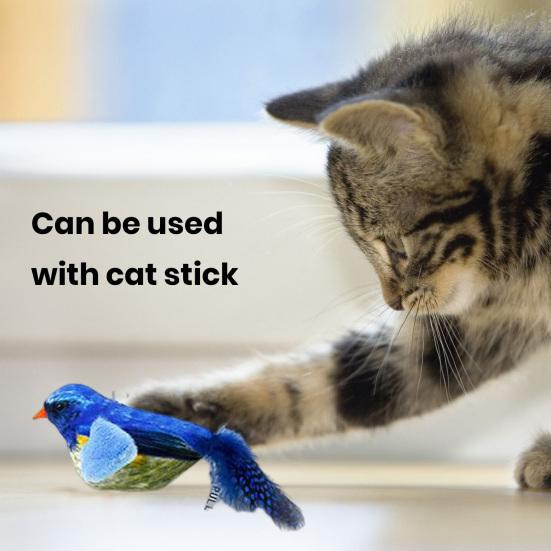 Interactive Cat Toys Hanging Plush Bird Squeaky Sound Simulation Bird Teaser Toy Playful Entertain Bond with Your Pet Kitten Chirping Toy for Cats