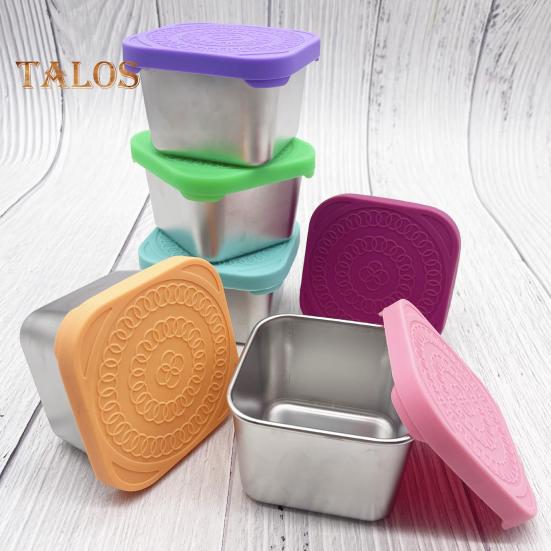 1 комплект, герметичный портативный контейнер для хранения продуктов из нержавеющей стали с силиконовой крышкой для офисных путешествий, 1 комплект