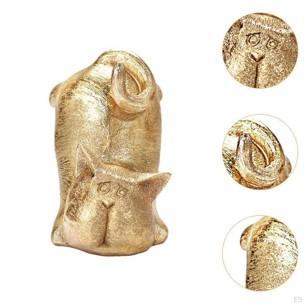 Статуэтка кошки Фигурка животного Декор Праздничное украшение Смоляная скульптура Настольное украшение для дома