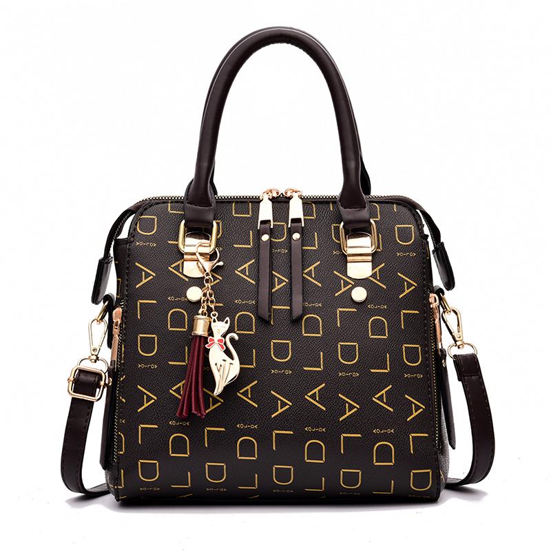 Female PU Leather Shoulder Bag Tassel Decoration Money Bag Double Strap Work Bag Fashion