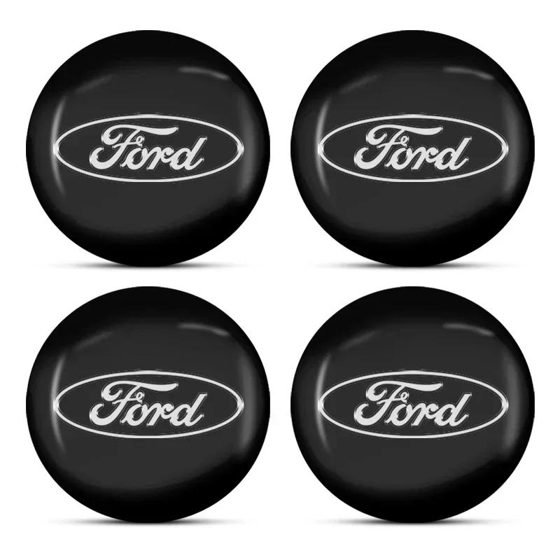 New 2026 Car Sticker For Ford 4Pcs Car styling 56mm Car Tyre Wheel Center Hub Cap Badge sticker For Ford Mustang FIESTA Focus Sh