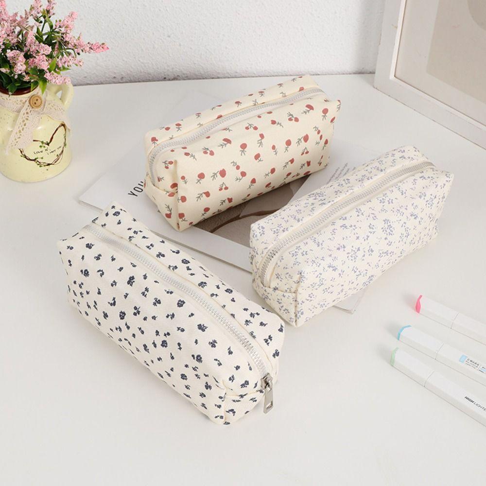 Multifunctional Stationery Bag Floral Print Stationery Organizer High Quality Pencil Case Students