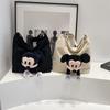 Mickey Mouse Canvas Shoulder Bag With Zipper Closure For Daily Casual Wear
