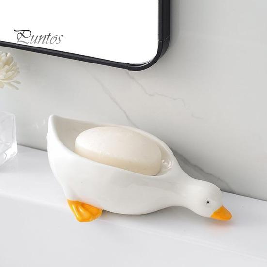 Мыльница в форме утки, симпатичная мультяшная утка, самоосушающаяся мыльница, открытая дизайнерская мыльница для душа, ванной комнаты, туалета