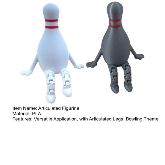 Bowling Buddy Figurine Bowling Ball Ornament with Articulated Legs Mini Bowling Pin Decoration Collectible for Home Shelves Desks Tables Display