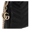 Gucci GG Marmont Logo Double G Zipper Leather Shoulder Bag Small Women shoulder bag Black 847589-DTDFT-1000