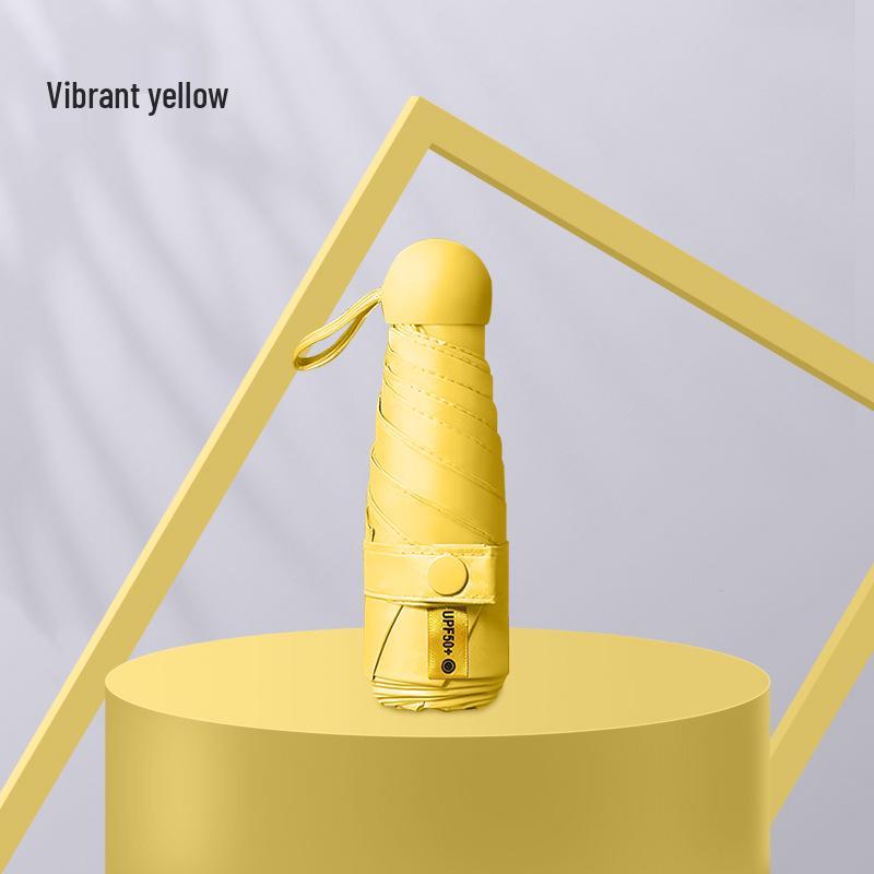 Компактный складной зонт с защитой от УФ-лучей и черной подкладкой