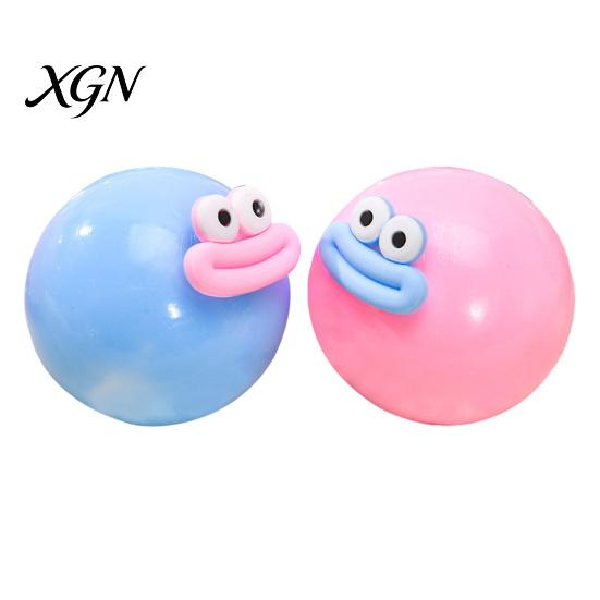 Portable Stress Reliever Cartoon Sausage Mouth Ball Toy Relief Big Eyes Squeeze Anxiety Fidget Slow Rising Home Office Worker Desk TPR