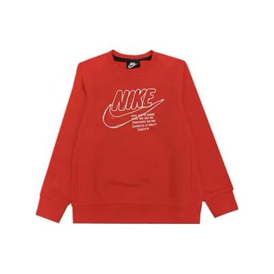 Nike Свитшот с круглым вырезом и принтом логотипа и букв, с длинными рукавами, детская толстовка, красный цвет CZ6108-650