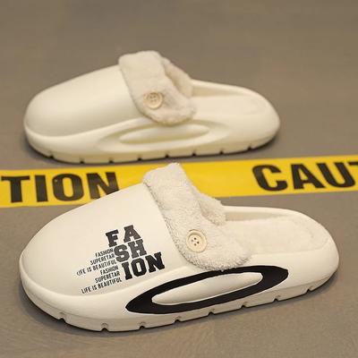 Модные Зимние Зимние Тапочки для Дома Мужские Уличные Плюс Бархат Сохраняющие Тепло Рабочие Мужские Повседневные Тапочки Водонепроницаемая Обувь для Пары Горячая Распродажа