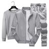 Men's Fashion Casual Sportswear Set Large Sweater Coat Long Pants Three Piece Set