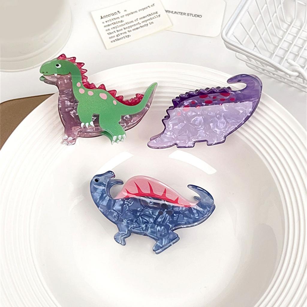 Cartoon Dinosaur Hair Clip Unique Hairpin Funny Acrylic Hairpieces Friendly Hair Decoration for Fashion Enthusiast
