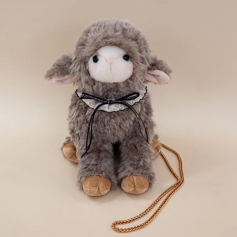 35cm 40cm Lamb Plush Backpack Shoulder Bag Soft Sherpa Weighted Pellets Stuffed Animal Kawaii Cute Tote Bag Companion Room Gift