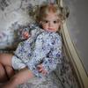 24-дюймовая мягкая тканевая кукла-реборн Maggi Wear Blue Floral Romper, ручная работа, 3D-раскрашенная имитационная кукла, реалистично выглядящая кукла-реборн для косплея, девочка