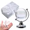 New Round Earth Globe Tellurion Crystal Glass Clear Paperweight Stand Desk Decor