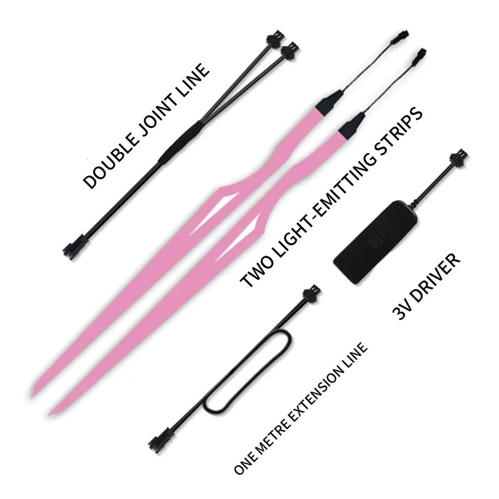 Мотоциклетный шлем, комплект модов холодного света, мигающая полоса, светящаяся наклейка, светодиодные ночные огни для верховой езды, украшение для мотоциклетного шлема