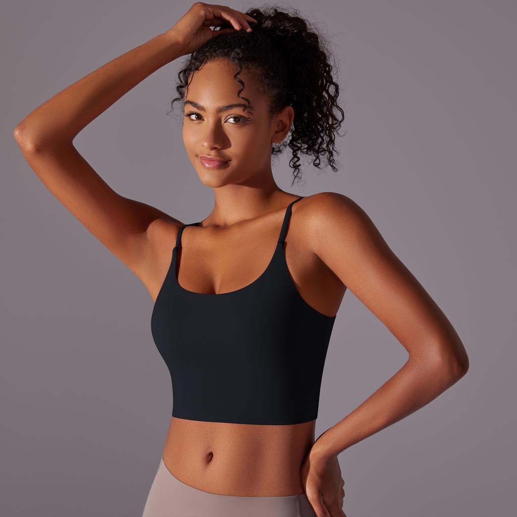 Auroth Sleeveless Sports Vest Women Shockproof Yoga Bra Push Up Gym Workout Crop Top Solid Color Fitness Top