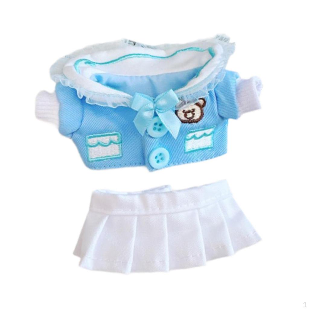 15 Cm Plush Doll Wardrobe with Skirt And Accessories