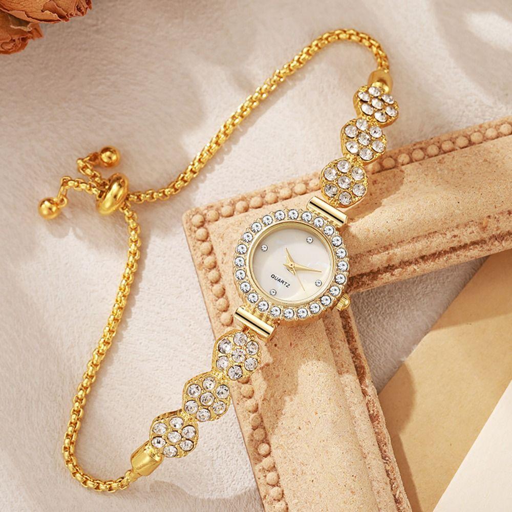 Rhinestone Women Watch Small Disc Wrist Watch Fashion Ladies Bracelet Watch Ladies