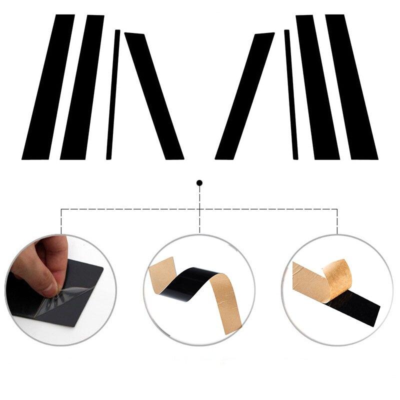 8 шт., стойки для окон и дверей автомобиля, накладка, наклейка для Subaru Outback 2010 2011 2012 2013 2014, глянцевая черная внешняя часть