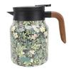 Insulated Teapot with Infuser 1000ml Leak Proof 316 Stainless Steel Floral Pattern Temp Digital